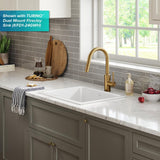 KRAUS Oletto Single-Handle Pull-Down Sprayer Kitchen Faucet in Brushed Brass (Gold)