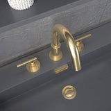 Lukvuzo Brushed Gold Double Handle Widespread Bathroom Faucet