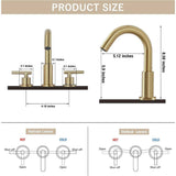 Lukvuzo Brushed Gold Double Handle Widespread Bathroom Faucet