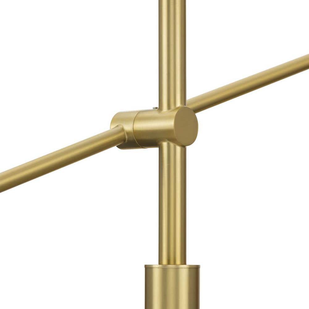 Progress Lighting Cornett 44.12 in. 6-Light Brushed Gold Mid-Century Modern Chandelier for Dining Rooms, Great Rooms, Bedrooms