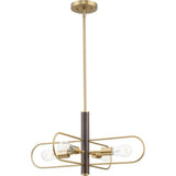 Progress Lighting Nombridge Collection 24 in. 4-Light Brushed Gold Chandelier for Breakfast Nook, Living Room and Great Room