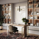 Progress Lighting Nombridge Collection 24 in. 4-Light Brushed Gold Chandelier for Breakfast Nook, Living Room and Great Room