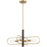 Progress Lighting Nombridge Collection 24 in. 4-Light Brushed Gold Chandelier for Breakfast Nook, Living Room and Great Room
