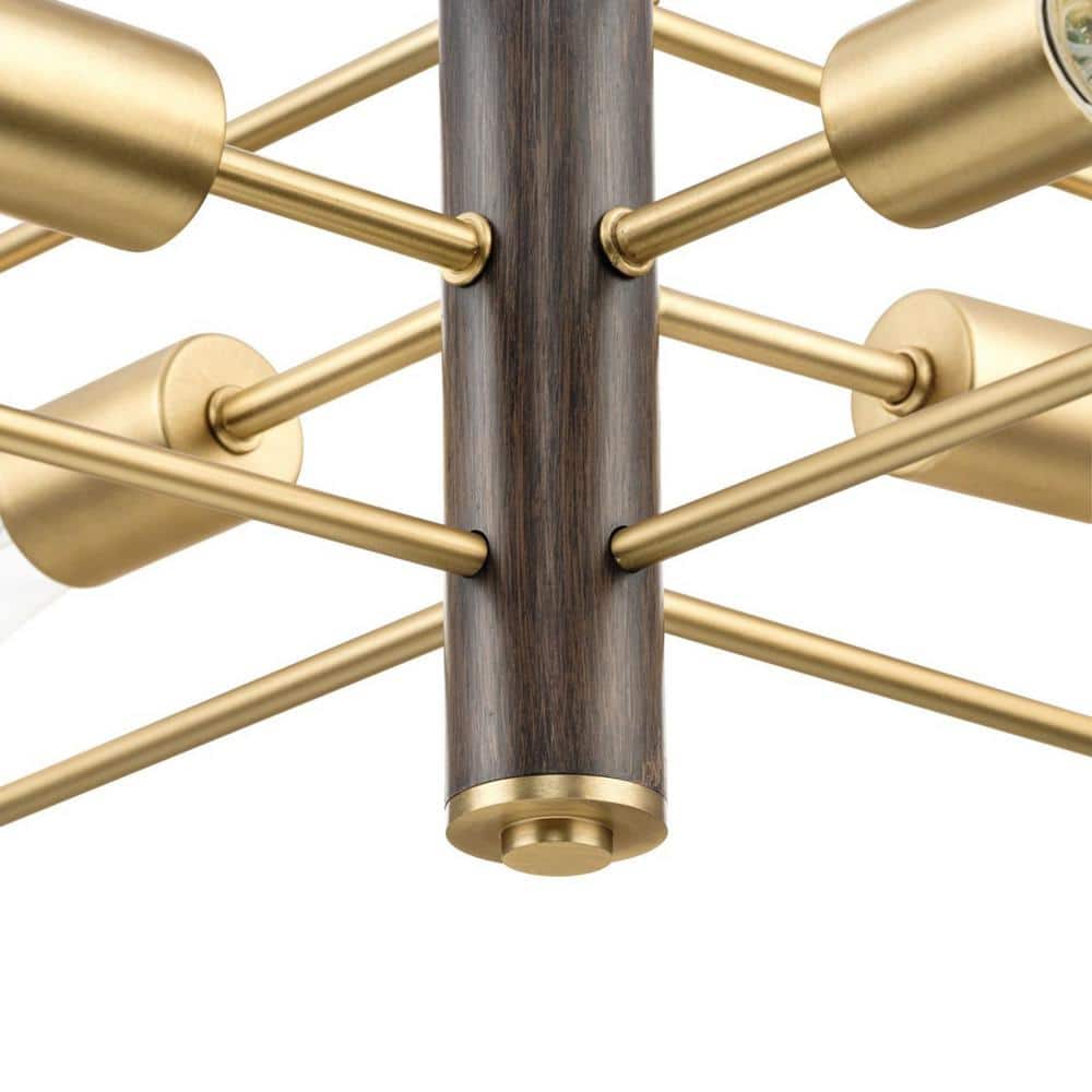 Progress Lighting Nombridge Collection 24 in. 4-Light Brushed Gold Chandelier for Breakfast Nook, Living Room and Great Room