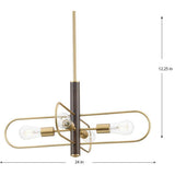 Progress Lighting Nombridge Collection 24 in. 4-Light Brushed Gold Chandelier for Breakfast Nook, Living Room and Great Room