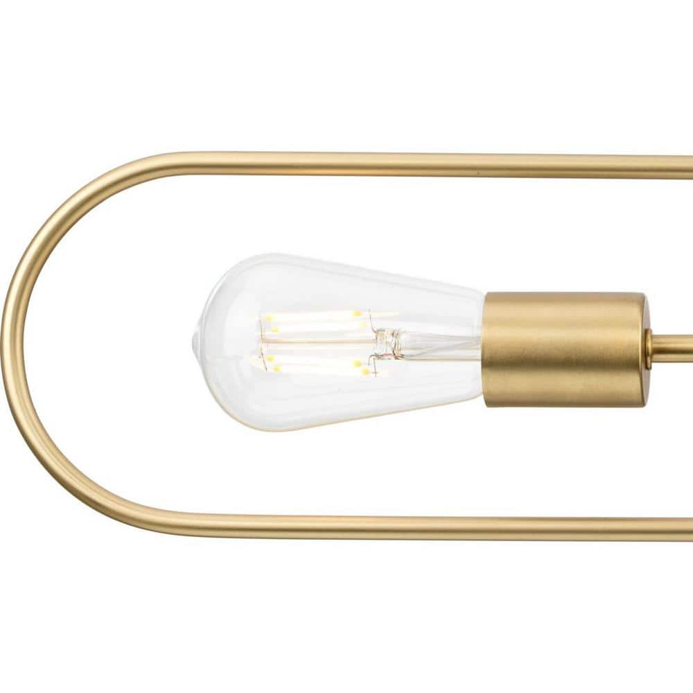 Progress Lighting Nombridge Collection 24 in. 4-Light Brushed Gold Chandelier for Breakfast Nook, Living Room and Great Room