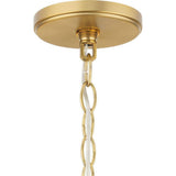 Progress Lighting Tamassee Collection 4-Light Brushed Gold Updated Traditional Chandelier with Clear Glass Shades for Dining Room