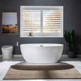 WOODBRIDGE Verdun 59 in. Acrylic FlatBottom Double-Ended Freestanding Bathtub with Oil Rubbed Bronze Overflow & Drain, White