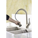 ANZZI Accent Series Single-Handle Pull-Down Sprayer Kitchen Faucet, 16.43 in. H, Brushed Nickel