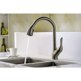ANZZI Accent Series Single-Handle Pull-Down Sprayer Kitchen Faucet, 16.43 in. H, Brushed Nickel