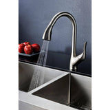 ANZZI Accent Series Single-Handle Pull-Down Sprayer Kitchen Faucet, 16.43 in. H, Brushed Nickel