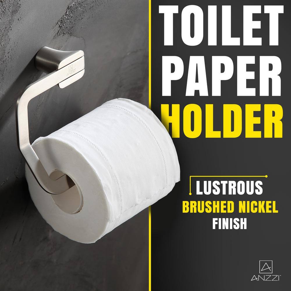 ANZZI Essence Series Wall-Mount Toilet Paper Holder in Brushed Nickel
