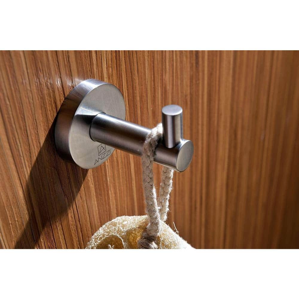 ANZZI Caster Series Single Robe Hook in Brushed Nickel