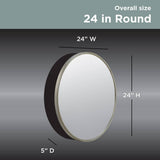 Glacier Bay 23.6 in. W x 23.6 in. H Round Brushed Nickel Medicine Cabinet with Mirror