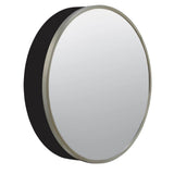 Glacier Bay 23.6 in. W x 23.6 in. H Round Brushed Nickel Medicine Cabinet with Mirror