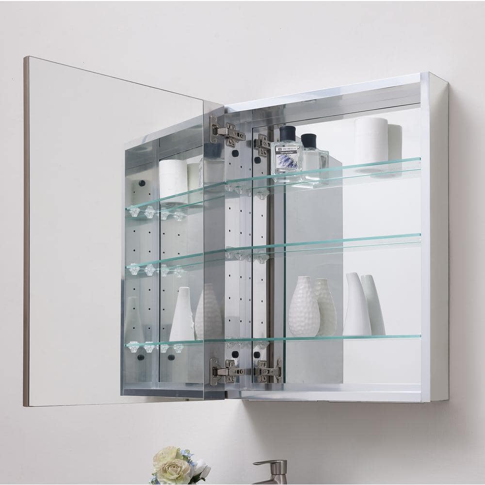 Glacier Bay 24 in. W x 30 in. H Rectangular Medicine Cabinet with Mirror