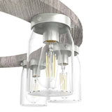 Hunter Devon Park 9-Light Brushed Nickel Wagonwheel Chandelier with Clear Glass Shades Kitchen Light