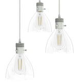Hunter Van Nuys 3 Light Brushed Nickel Waterfall Chandelier with Clear Glass Shades Dining Room Light