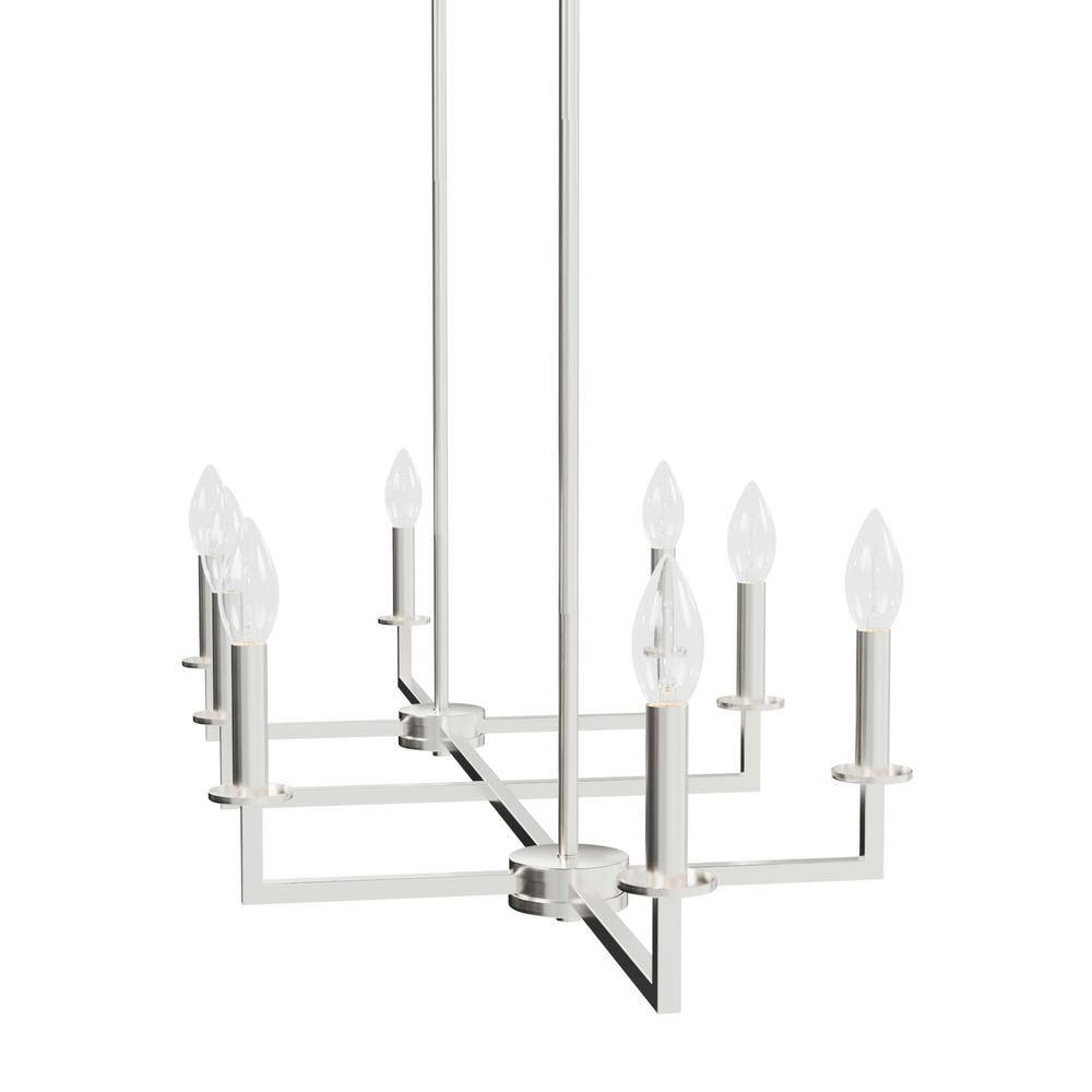 Hunter Bearden 8-Light Brushed Nickel Candlestick Chandelier