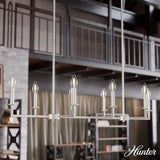Hunter Bearden 8-Light Brushed Nickel Candlestick Chandelier