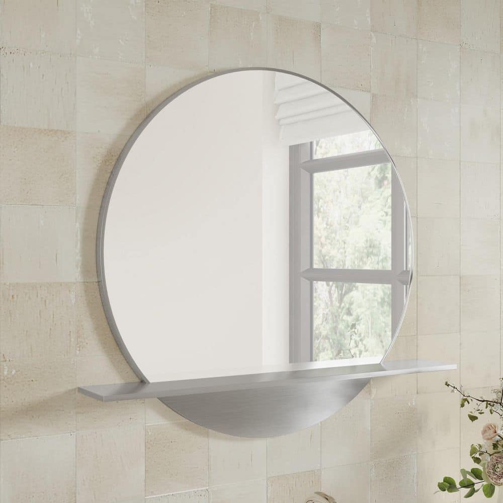 James Martin Vanities Brushed Nickel Rectangular Bathroom Vanity Mirror 24x22