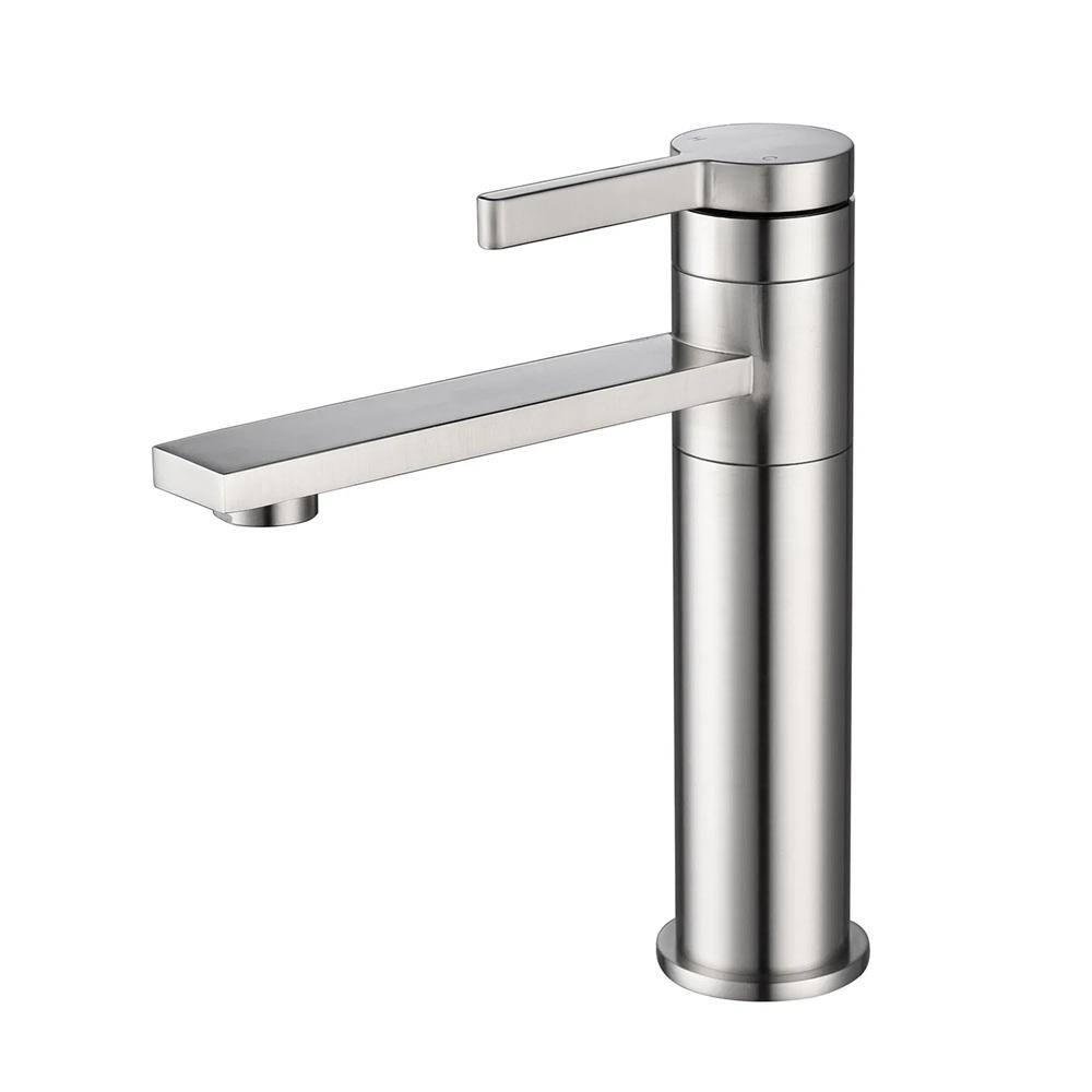 Lukvuzo Brushed Nickel Single Handle Bathroom Sink Faucet