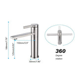 Lukvuzo Brushed Nickel Single Handle Bathroom Sink Faucet