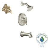 Moen Brantford Single-Handle 1-Spray Posi-Temp Tub and Shower Faucet Trim Kit in Brushed Nickel, Valve Included