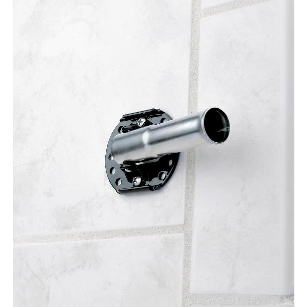 Moen 60 in. Curved Shower Rod with Pivoting Flanges in Brushed Nickel