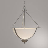Progress Lighting Bravo Collection 3-Light Brushed Nickel Foyer Pendant with Etched Glass