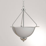 Progress Lighting Bravo Collection 3-Light Brushed Nickel Foyer Pendant with Etched Glass