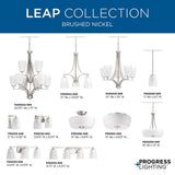 Progress Lighting Leap Collection 5-Light Brushed Nickel Etched Opal Glass Modern Chandelier Light