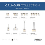 Progress Lighting Calhoun Collection 5-Light Brushed Nickel Chandelier with Shade