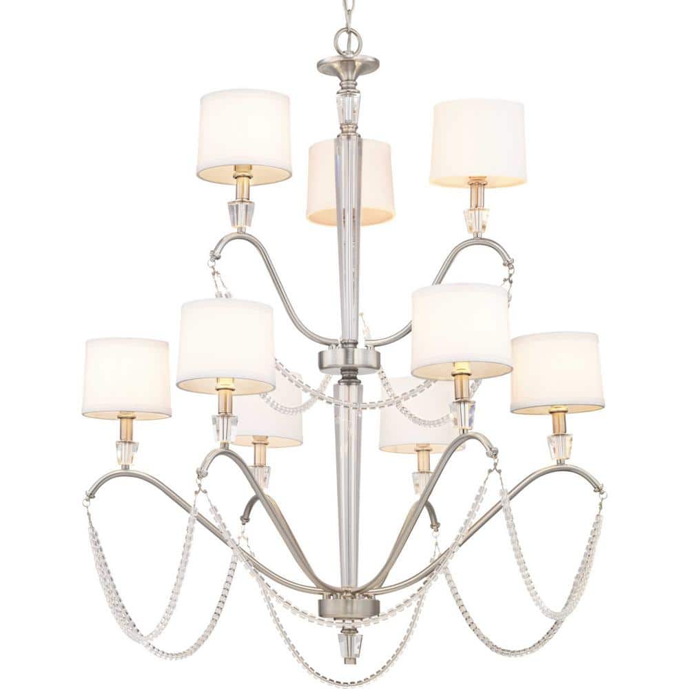Progress Lighting Stratham 9-Light Brushed Nickel Chandelier