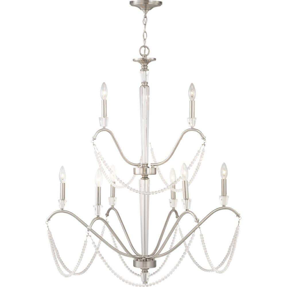 Progress Lighting Stratham 9-Light Brushed Nickel Chandelier