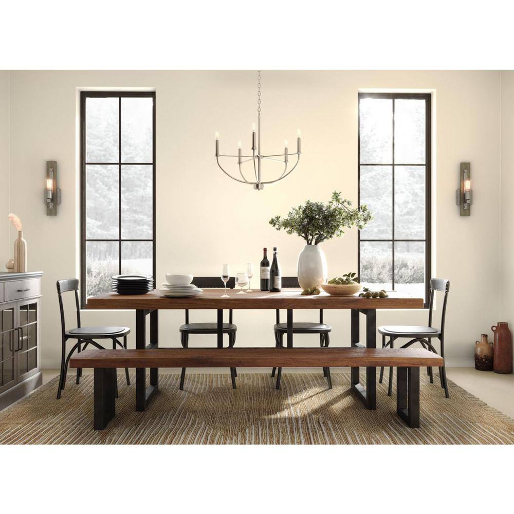 Progress Lighting Leyden 5-Light Brushed Nickel Farmhouse Chandelier Light