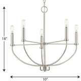 Progress Lighting Leyden 5-Light Brushed Nickel Farmhouse Chandelier Light