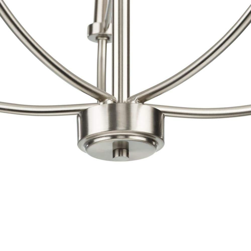 Progress Lighting Leyden 5-Light Brushed Nickel Farmhouse Chandelier Light