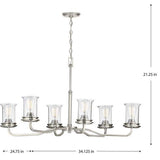 Progress Lighting Winslett Collection 6-Light Brushed Nickel Clear Seeded Glass Coastal Chandelier Light