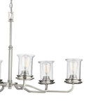 Progress Lighting Winslett Collection 6-Light Brushed Nickel Clear Seeded Glass Coastal Chandelier Light