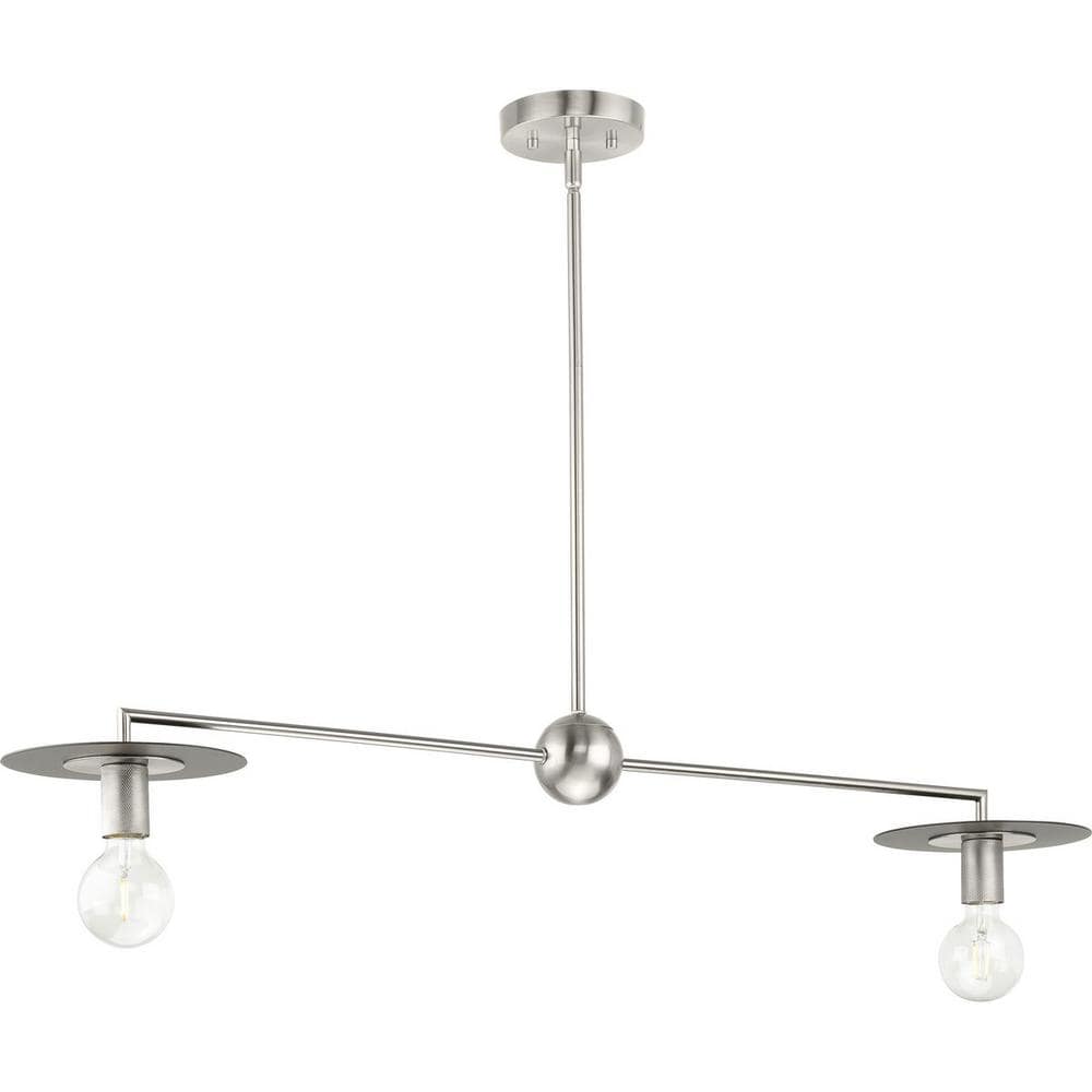 Progress Lighting Trimble 2-Light Brushed Nickel Linear Chandelier