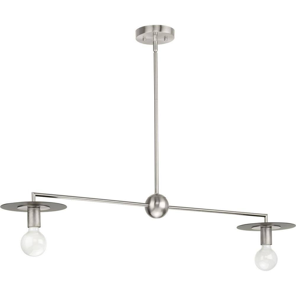 Progress Lighting Trimble 2-Light Brushed Nickel Linear Chandelier