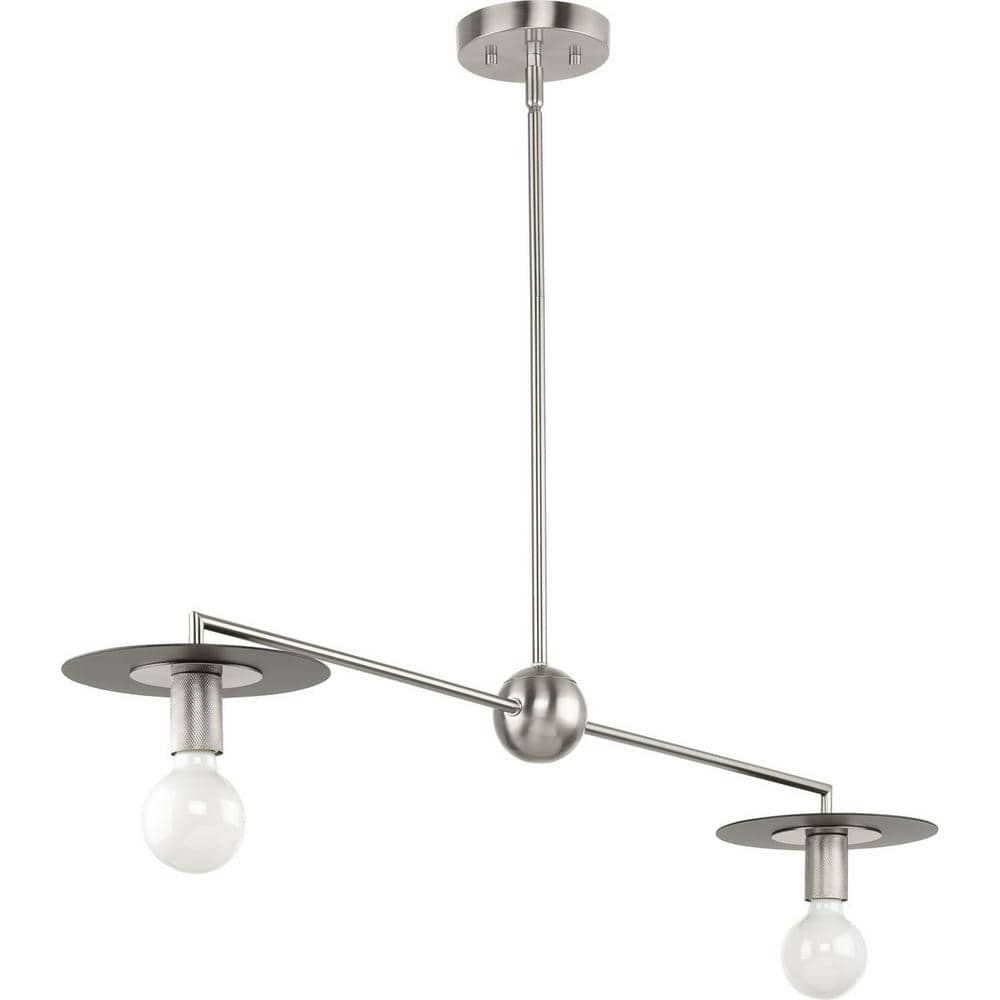 Progress Lighting Trimble 2-Light Brushed Nickel Linear Chandelier