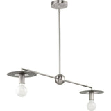 Progress Lighting Trimble 2-Light Brushed Nickel Linear Chandelier