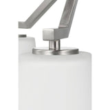Progress Lighting Vertex Collection 3-Light Brushed Nickel Etched White Contemporary Convertible Chandelier