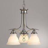 Progress Lighting Trinity Collection 3-Light Brushed Nickel Etched Glass Traditional Chandelier Light