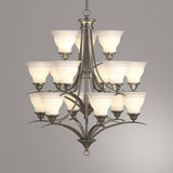 Progress Lighting Trinity Collection 15-Light Brushed Nickel Etched Glass Traditional Chandelier Light
