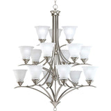 Progress Lighting Trinity Collection 15-Light Brushed Nickel Etched Glass Traditional Chandelier Light