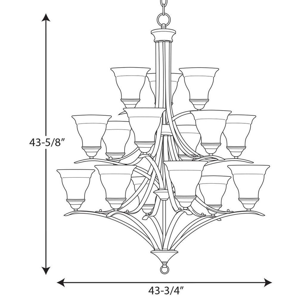 Progress Lighting Trinity Collection 15-Light Brushed Nickel Etched Glass Traditional Chandelier Light
