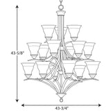 Progress Lighting Trinity Collection 15-Light Brushed Nickel Etched Glass Traditional Chandelier Light
